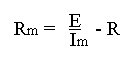 Internal Meter Resistance calculation